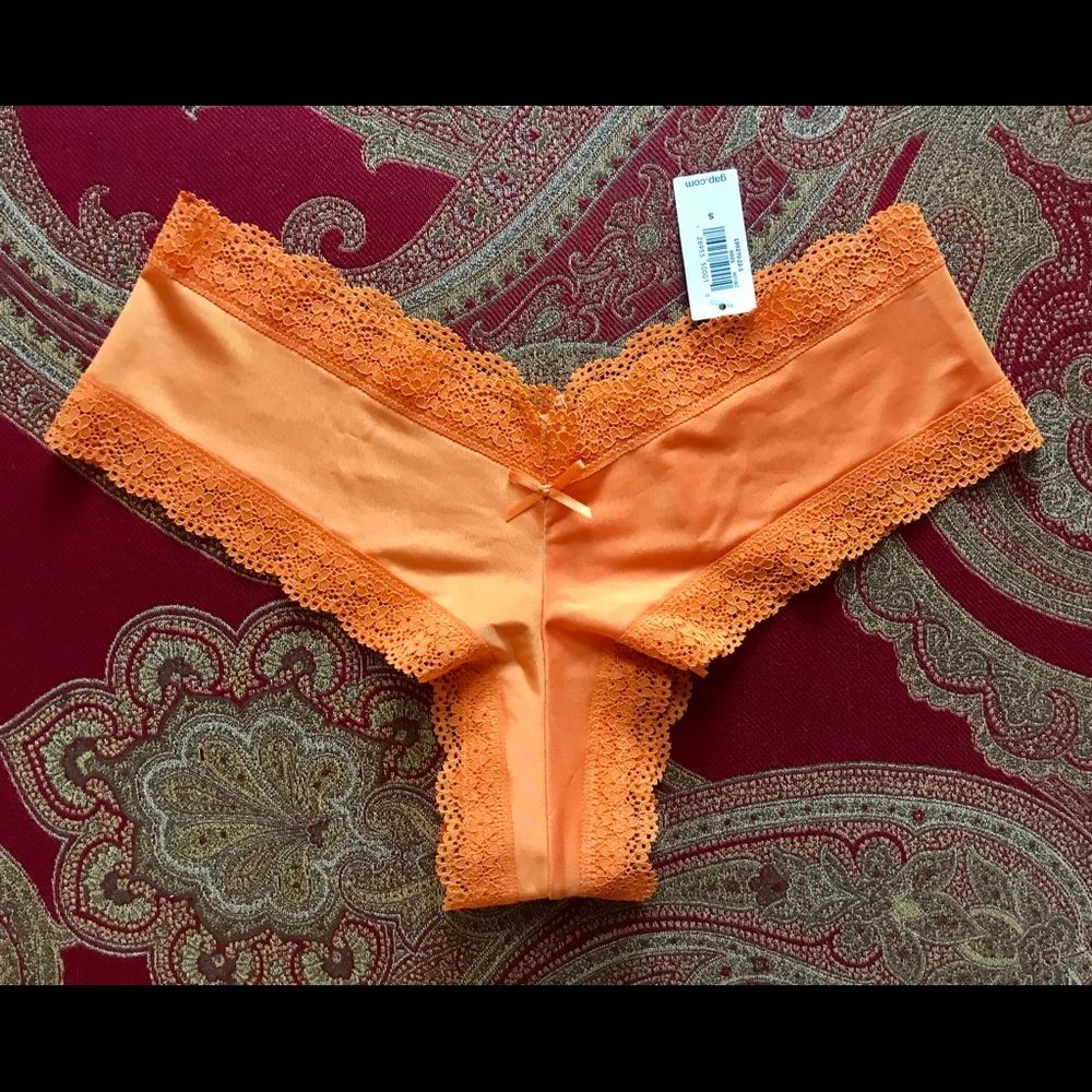 SOLD! N/A - GAP Cheeky Panty Lace Trim ~ Orange ~Small~New+Tag